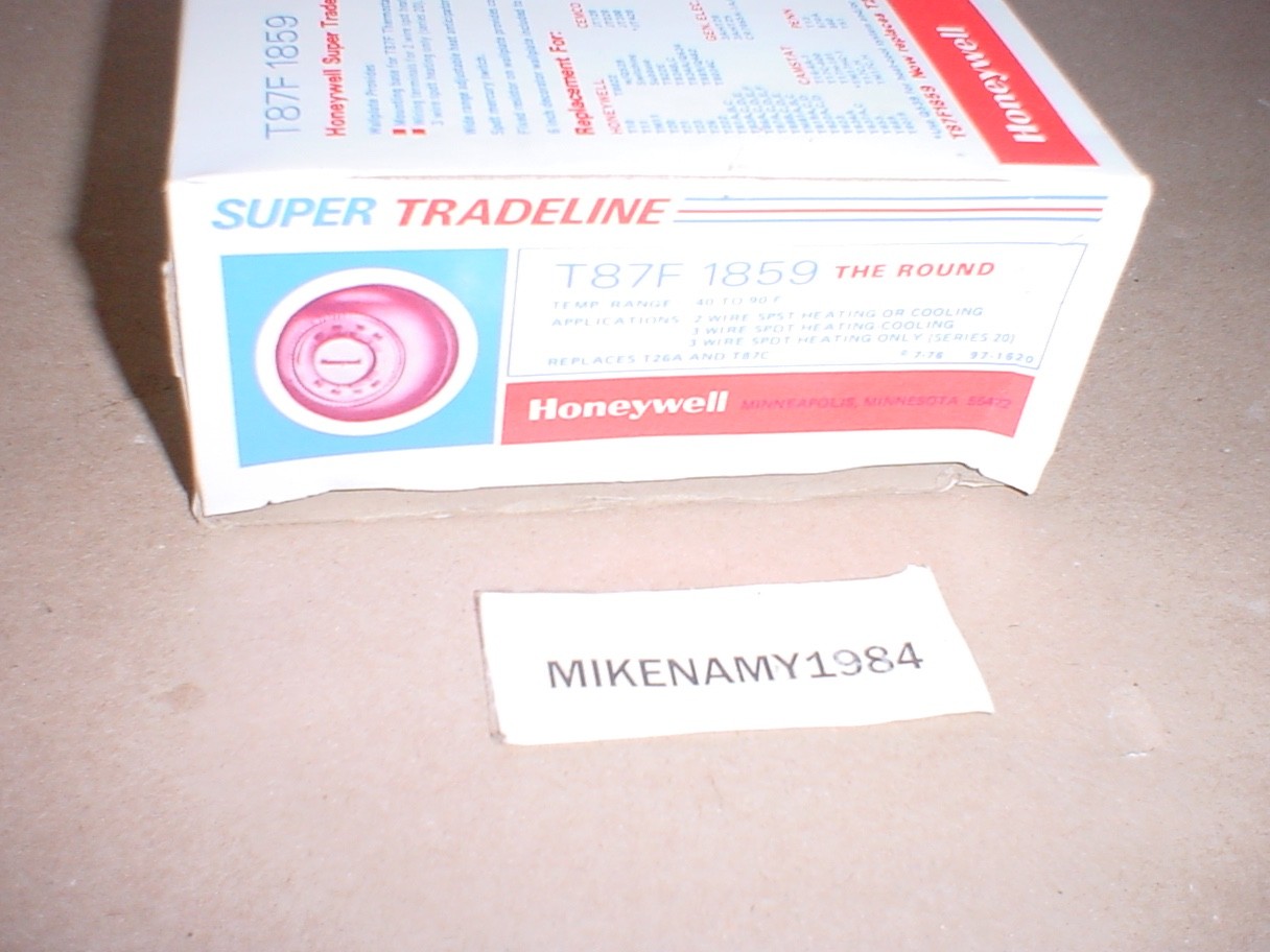 RARE NEW NOS Honeywell T87F 1859 Round Heating & Cooling Thermostat w/Wall Plate RARE NEW NOS Honeywell T87F 1859 Round Heating & Cooling Thermostat w/Wall Plate
