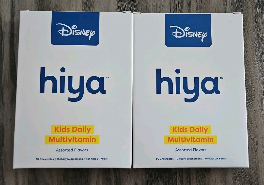 2 Packs Hiya Kids Daily Assorted Flavors 30 Chewable for Age 2+ DISNEY