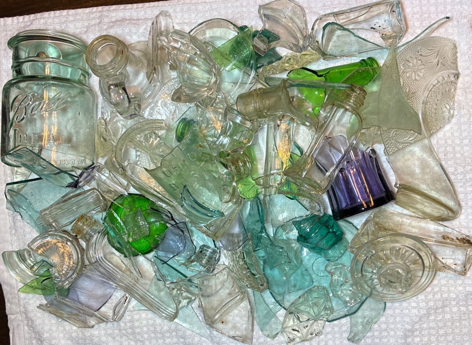 Vtg. & Atq. Dug Broken Glass Shards  Crafts, Mosaic, Jewelry, Untumbled  8.6 Lbs