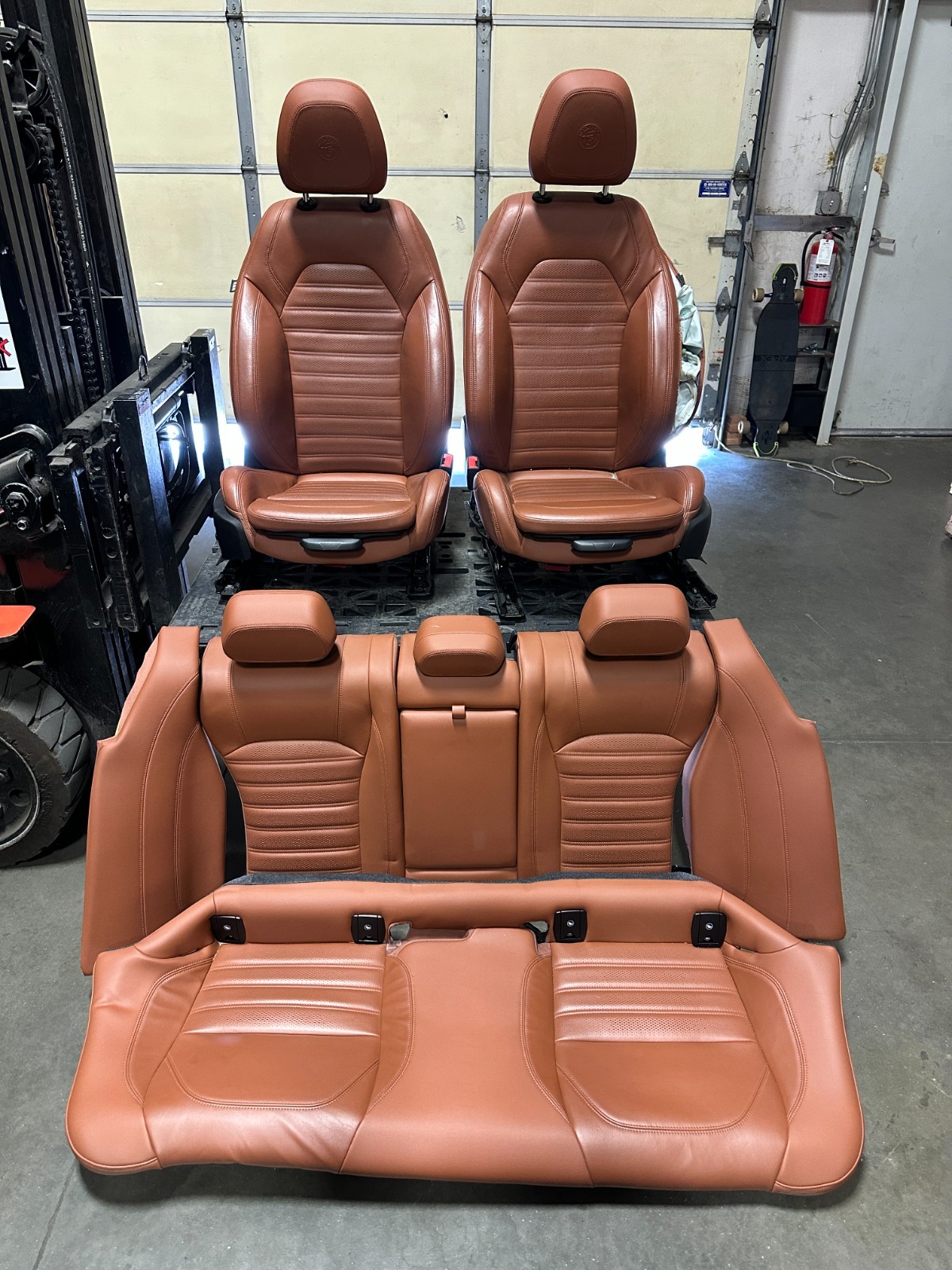 2017 - 2024 Alfa Romeo Giulia SPORT Front & Rear Leather Seat Set BROWN *NOTE