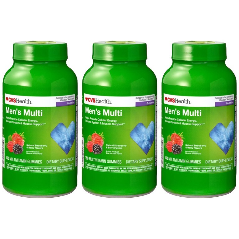 CVS Health Men's Multivitamin Strawberry & Berry Flavor 150 Gummies Lot of 3