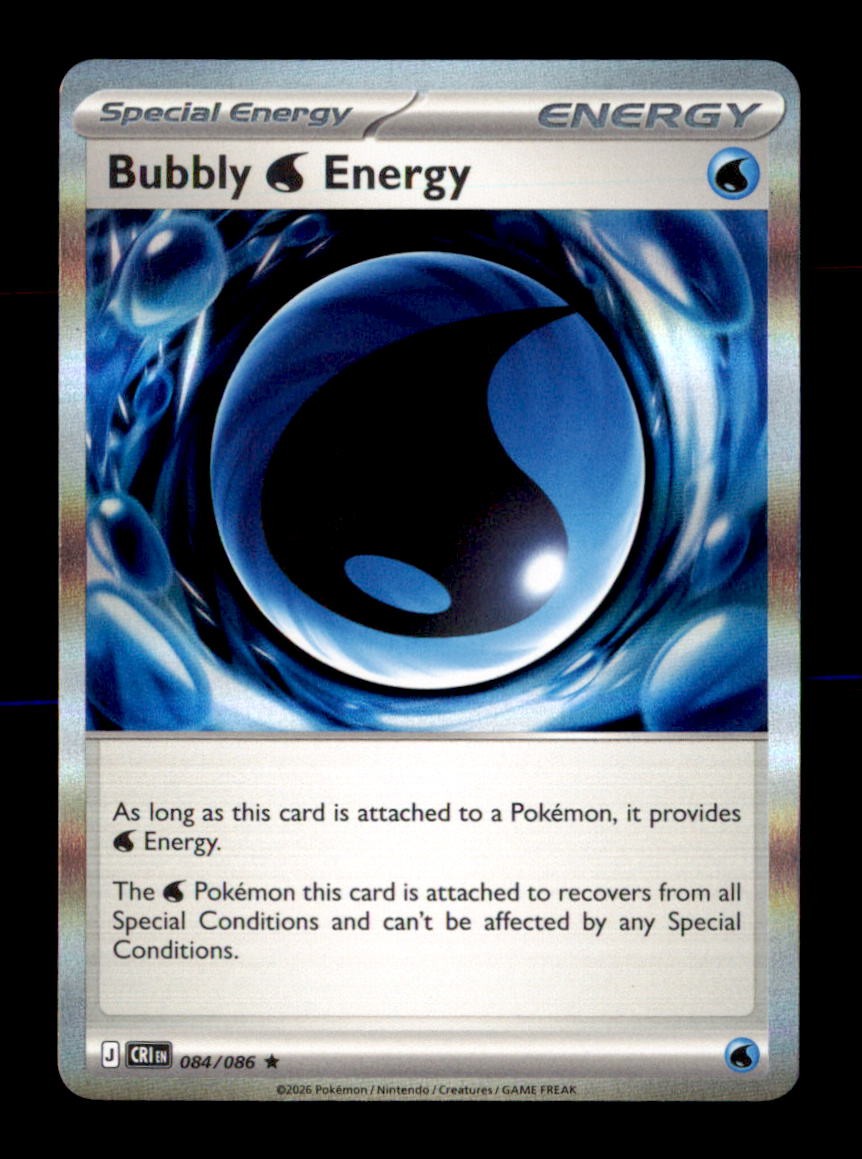Bubbly W Energy 084/086 Holo Rare Chaos Rising Pokemon Near Mint