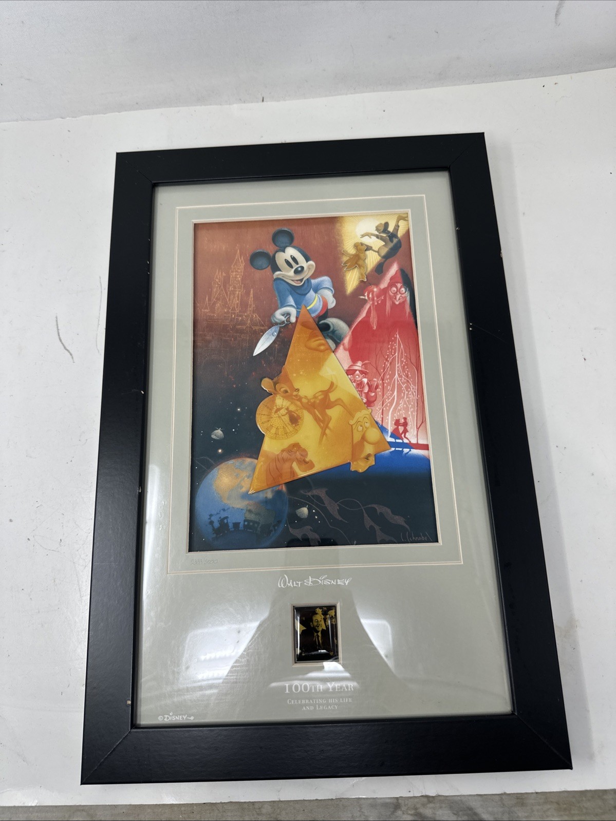 Disney Walt Disney's 100th Year Framed Pin Set LE 2333/5000 Mickey Mouse - G8