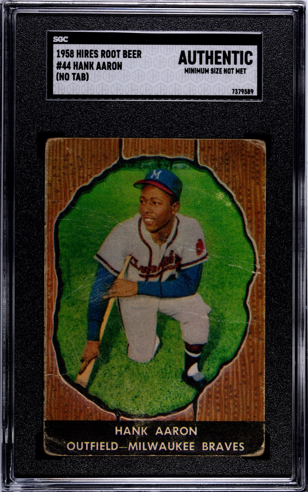 1958 Hires Root Beer #44 Hank Aaron SGC Authentic Vintage HOF Baseball Card 1958 Hires Root Beer #44 Hank Aaron SGC Authentic Vintage HOF Baseball Card