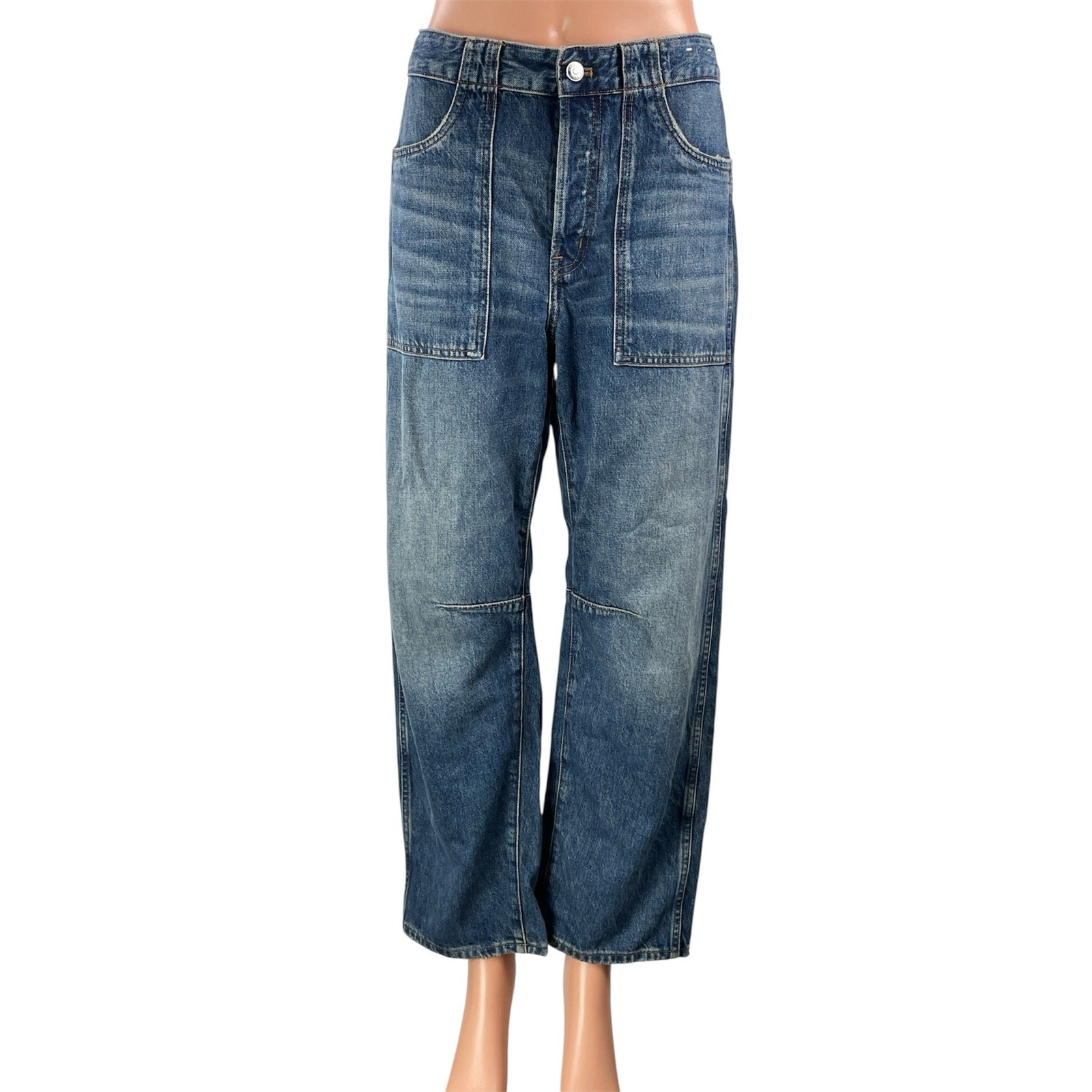 NEW Madewell The Darted Women\'s Blue High Rise Barrel Leg Denim Jeans Pants 25 NEW Madewell The Darted Women\'s Blue High Rise Barrel Leg Denim Jeans Pants 25