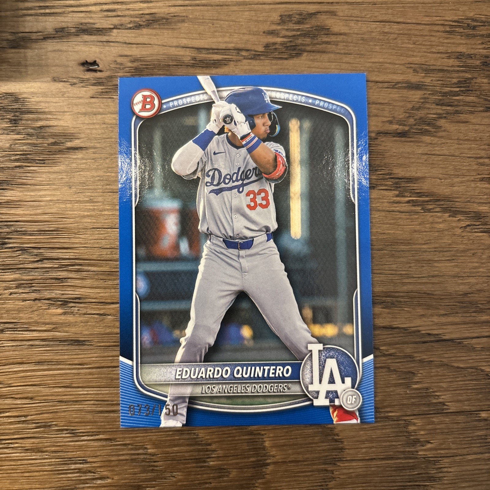 2025 Bowman Draft - Eduardo Quintero #BD-111 Blue /150 (RC) Dodgers Color Match