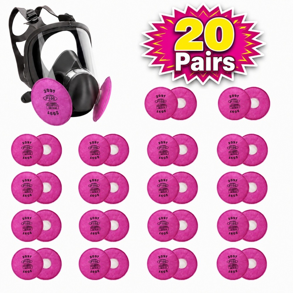 40PCS (20Pack) 2091 P100 Particulate Filter Cotton, Installed on Filter Retainer