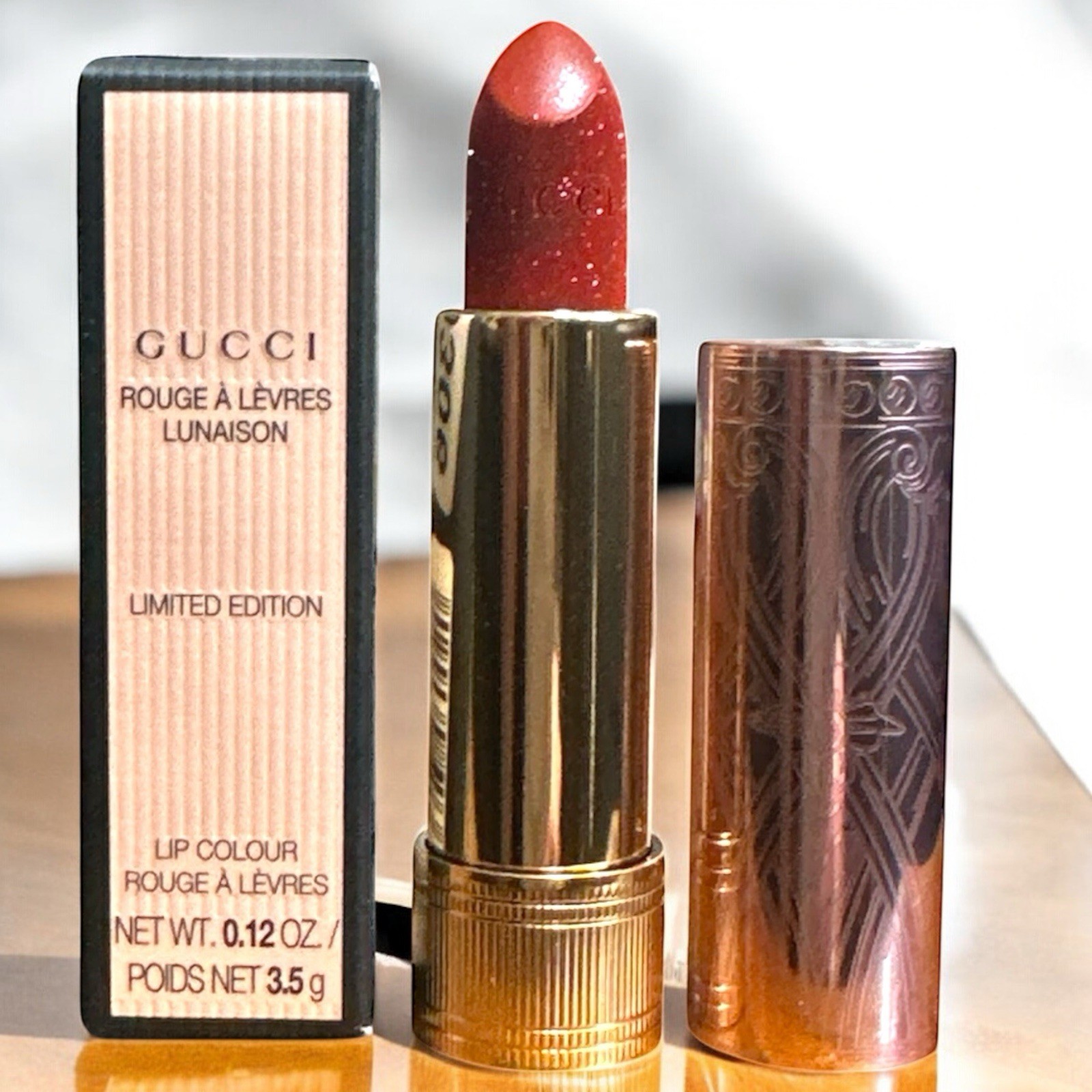 Gucci Limited Edition Rouge A Levres Lunaison Lipstick Glitter Devotion 515 