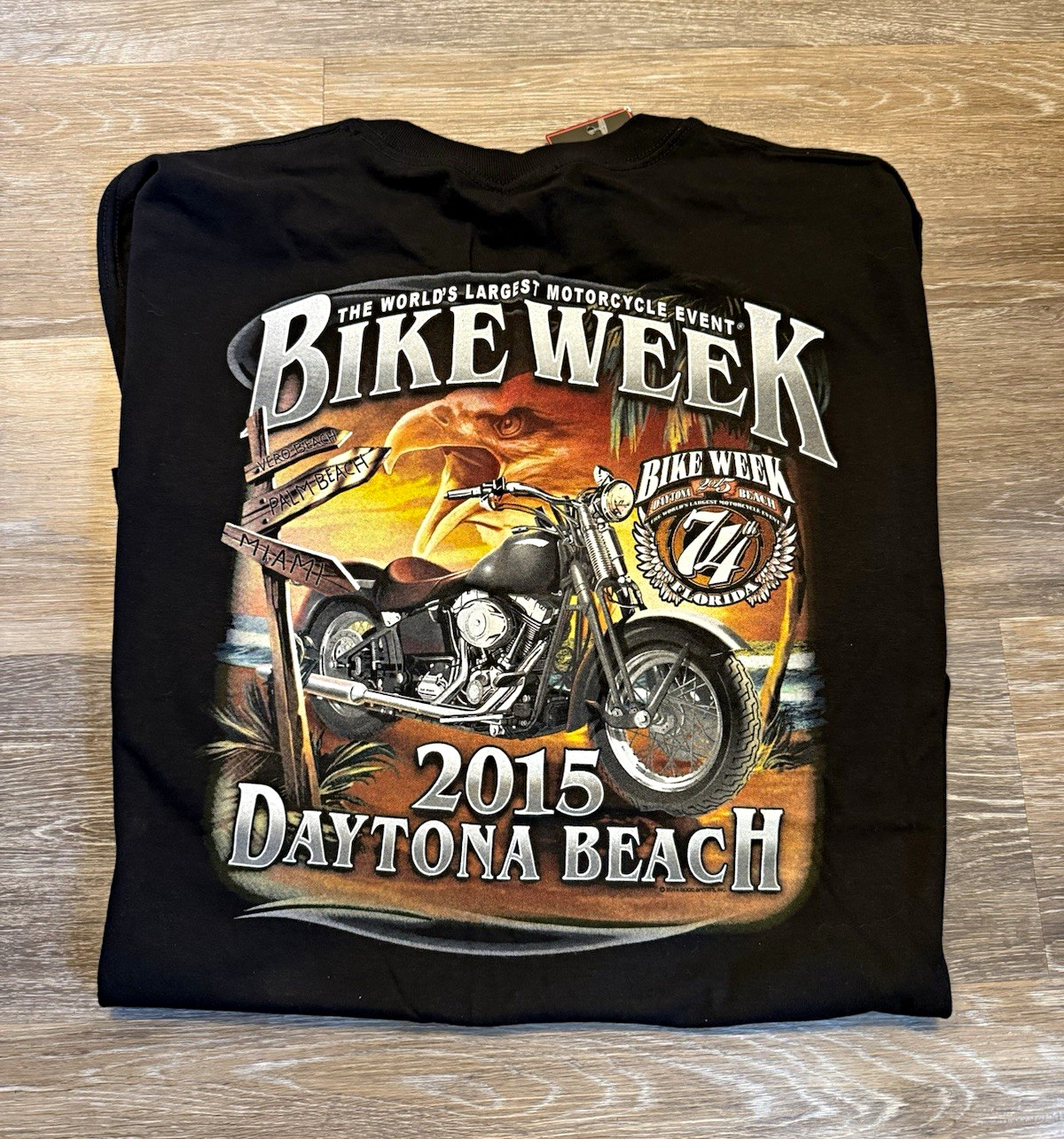 Hot Leathers Bike Week 2015 Daytona Beach FL Double-Sided Tee Mens 2XL