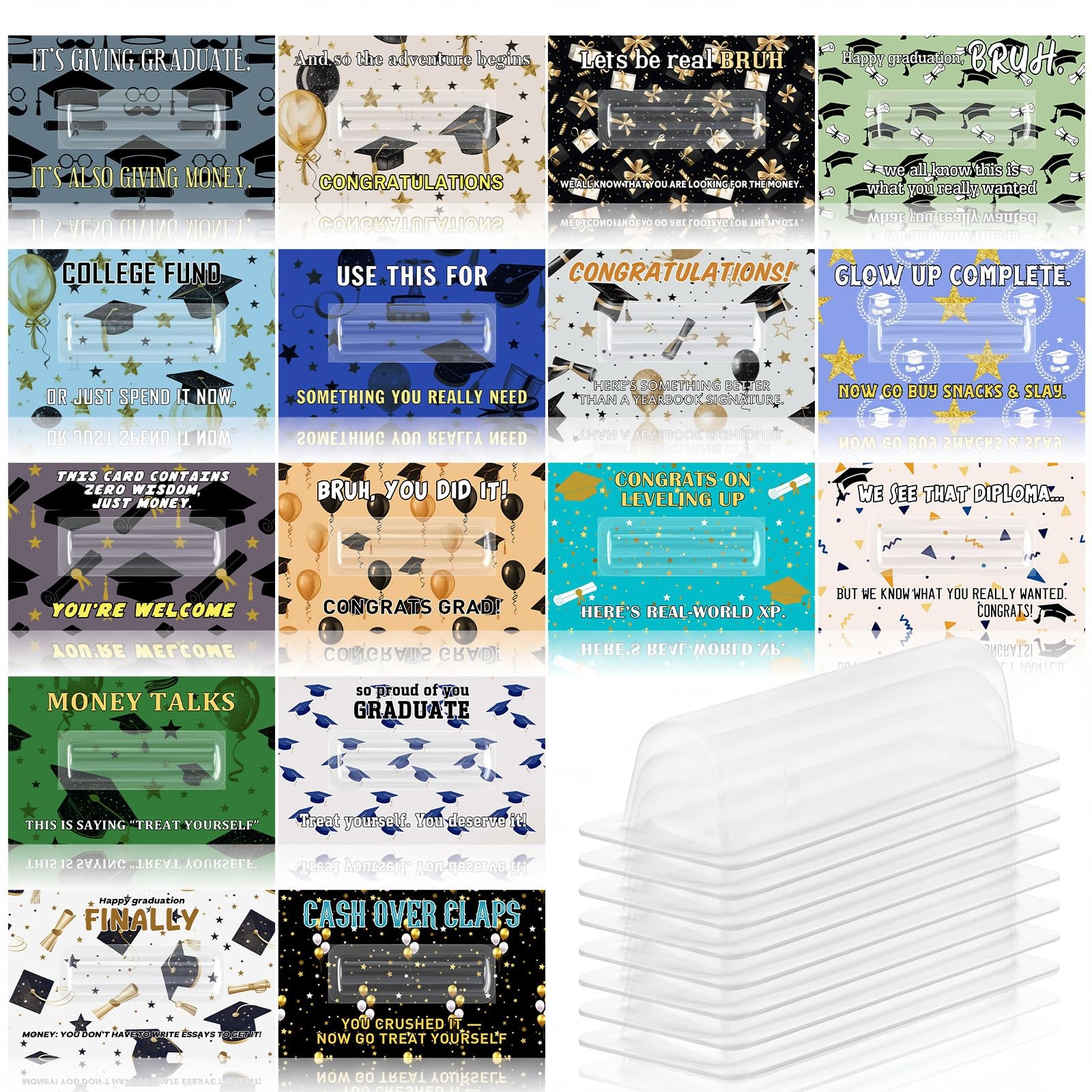 Gueevin 16 Sets Funny Graduation Money Holder Cards Bulk Bruh, Various Gueevin 16 Sets Funny Graduation Money Holder Cards Bulk Bruh, Various