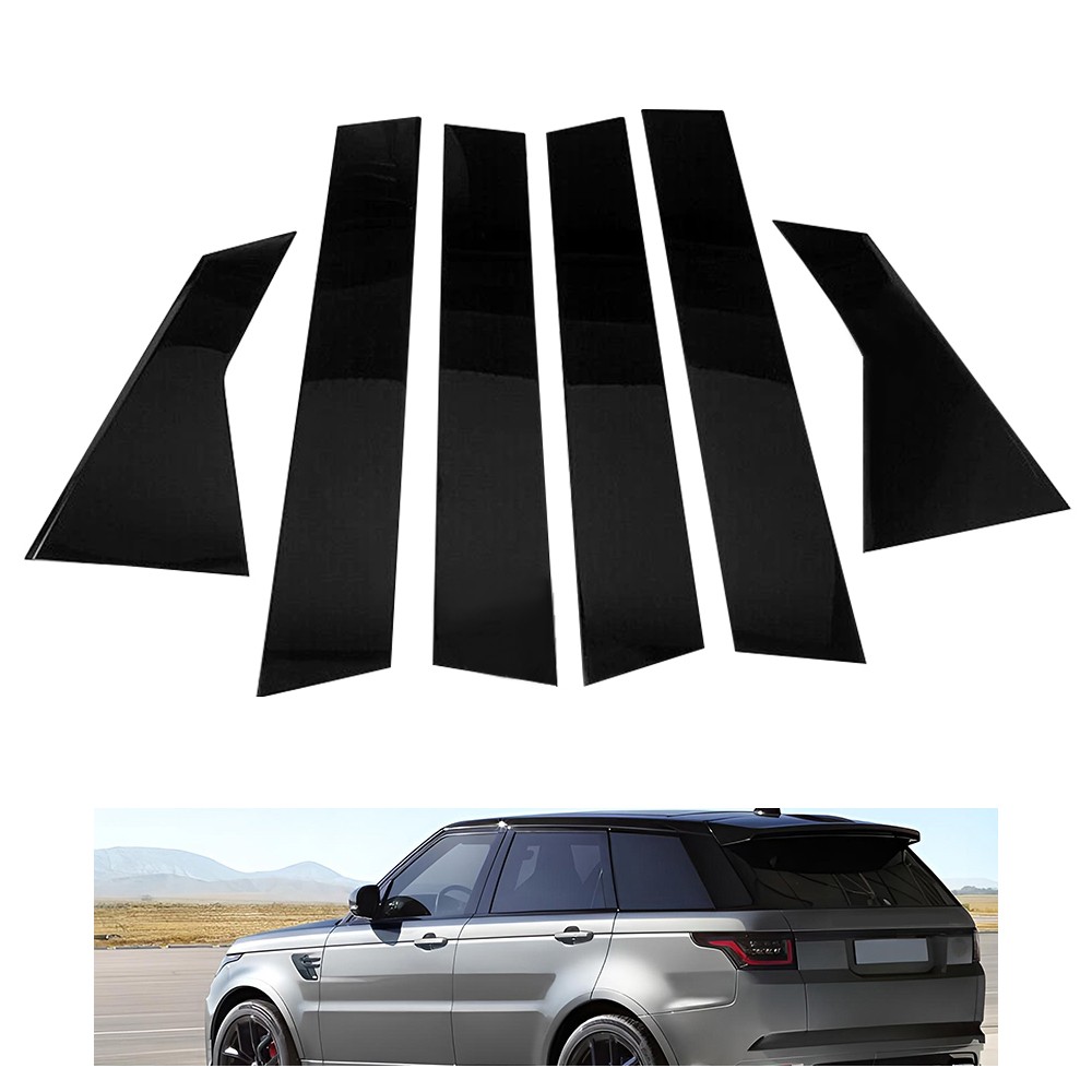 6PCS Posts Pillar Glossy Trim 2014-2022 Black for Range Land Rover Rover Sport