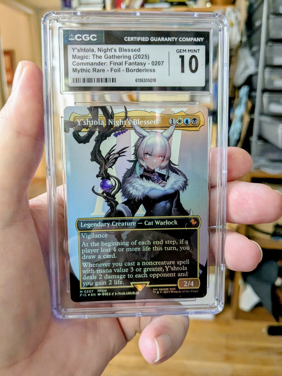 MTG FINAL FANTASY MYTHIC RARE FOIL Y'shtola, Night's Blessed CGC GRADE 10 MTG FINAL FANTASY MYTHIC RARE FOIL Y'shtola, Night's Blessed CGC GRADE 10