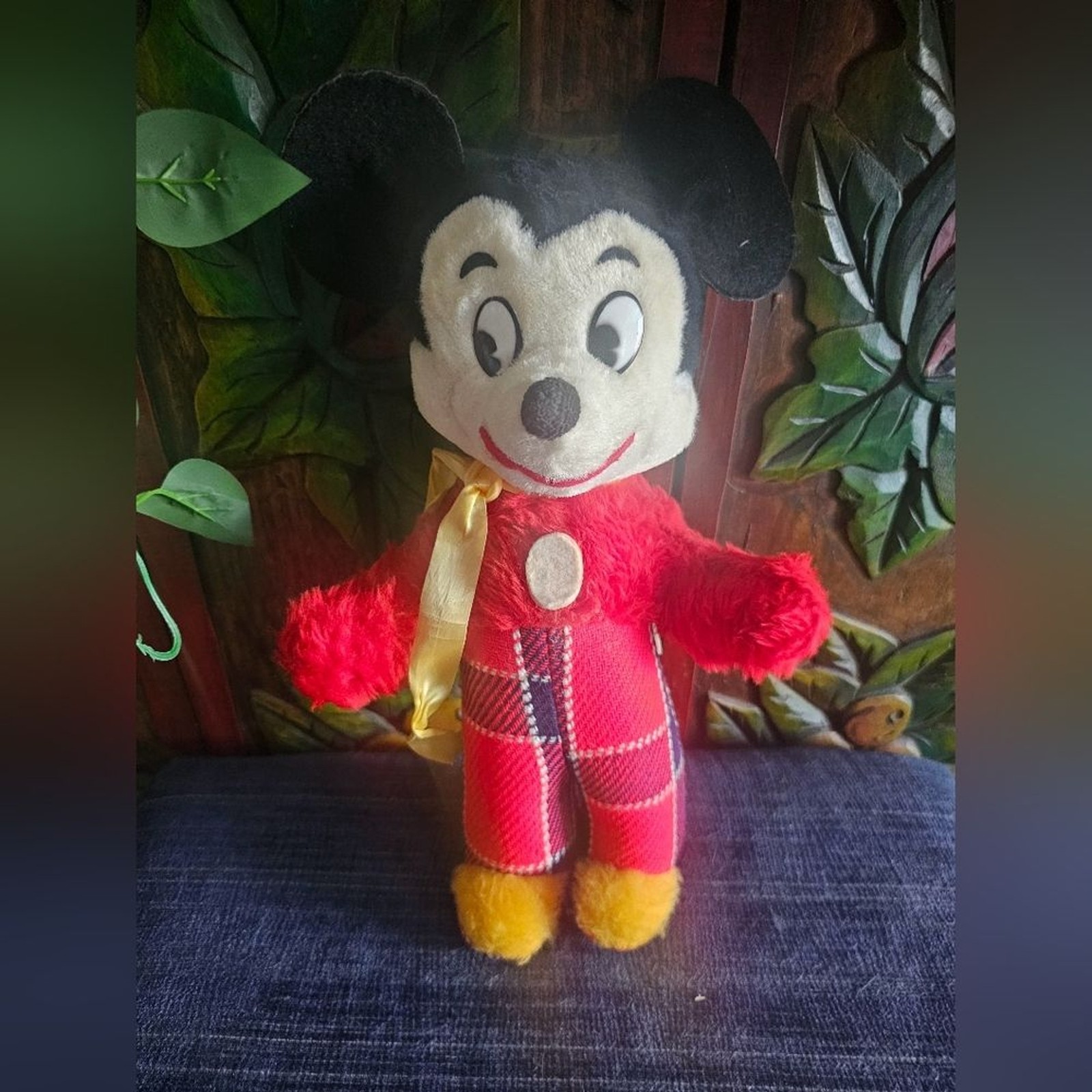 Vintage 1940s 50s 60s Walt Disney collectible plaid suit Mickey Mouse plushie Vintage 1940s 50s 60s Walt Disney collectible plaid suit Mickey Mouse plushie