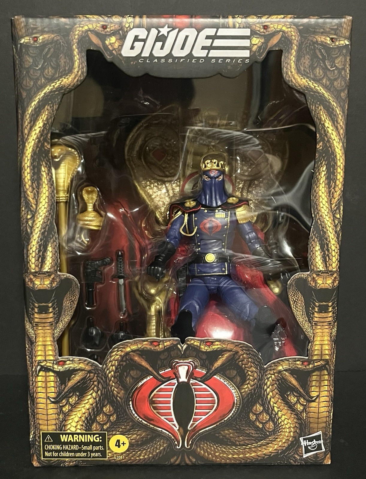 GI JOE CLASSIFIED HOODED COBRA COMMANDER & THRONE FIGURE SET #221 IN STOCK. WOW