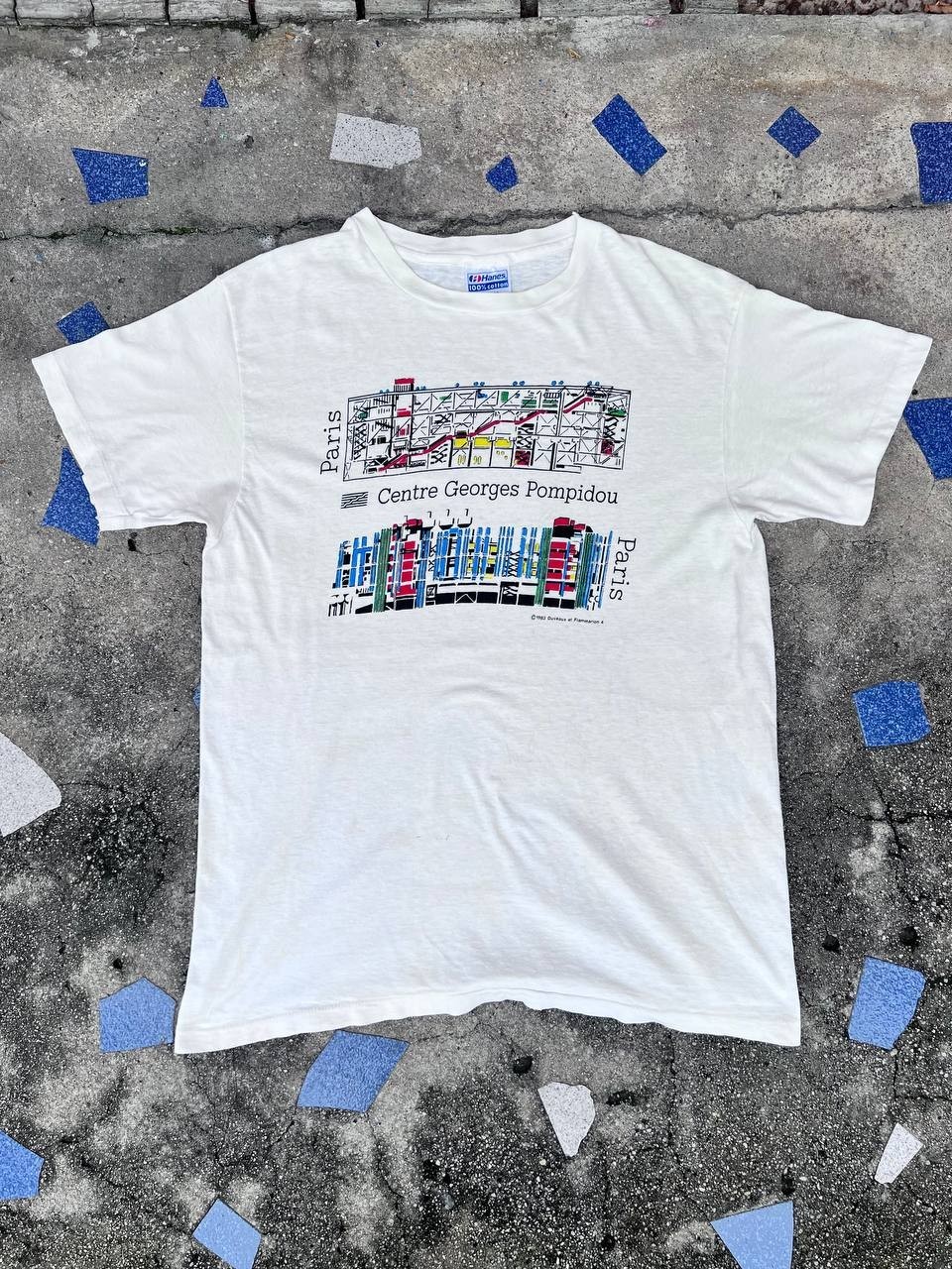 Grail 1983 Centre Pompidou Paris Art Shirt Hanes Vintage Rare 80s Museum Beaubou