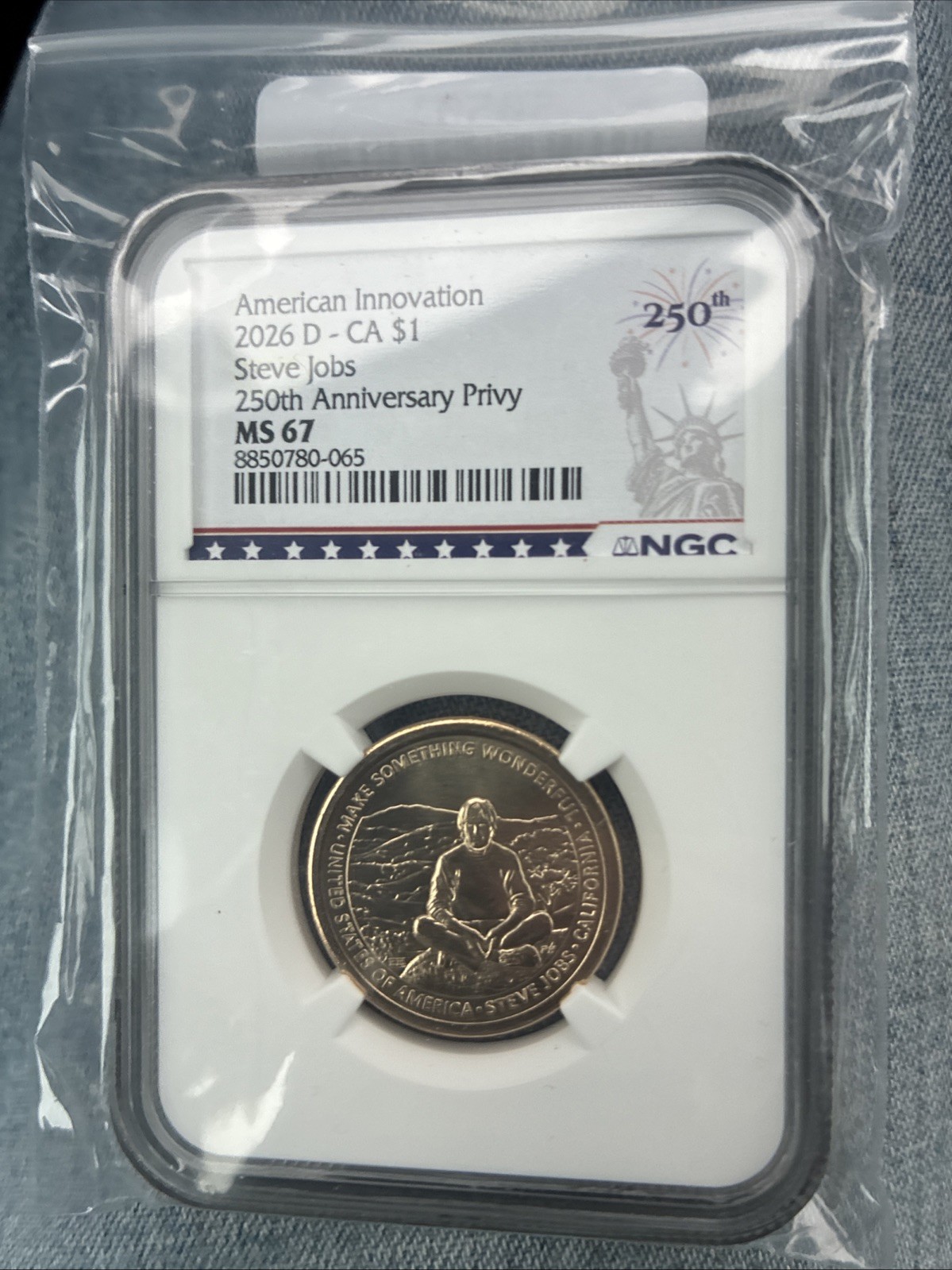 2026 Ms67 NGC Steve Jobs Dollar 250th Privy 2026 Ms67 NGC Steve Jobs Dollar 250th Privy