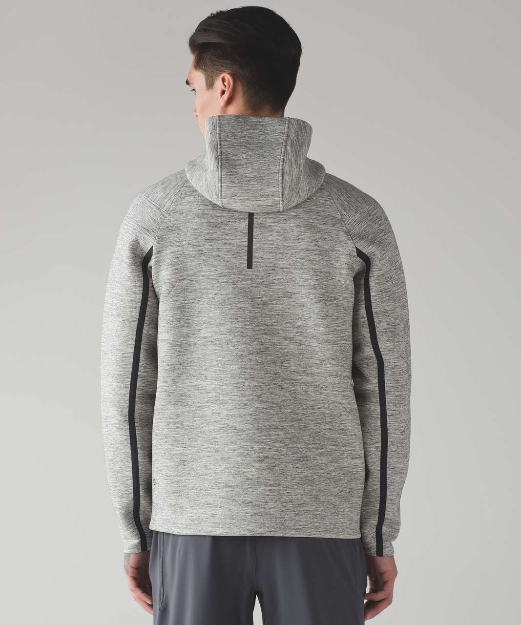 Excellent Lululemon  Stratum Full Zip Hoodie Heathered Space Dyed Grey Men\'s XL