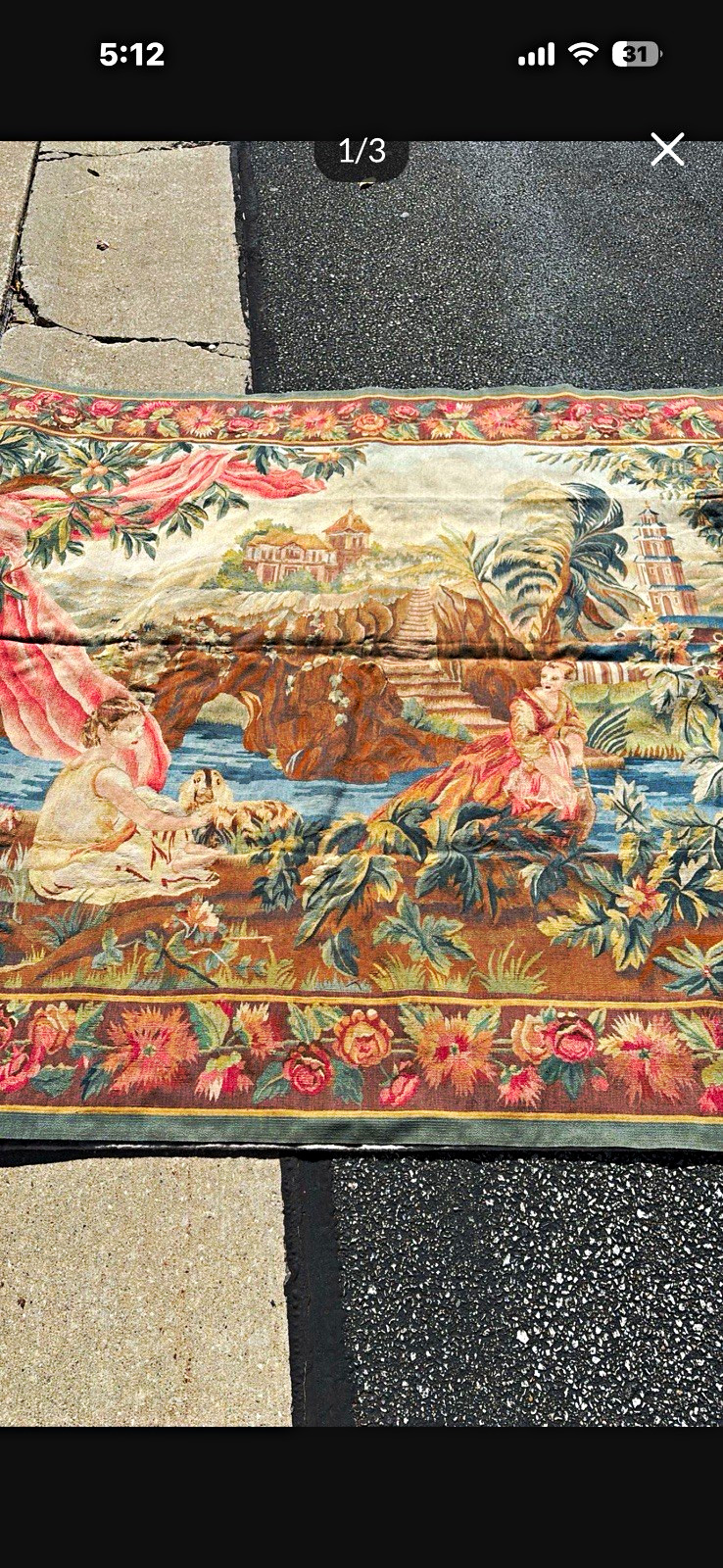 French Aubusson Rug-antique French Aubusson Rug-antique