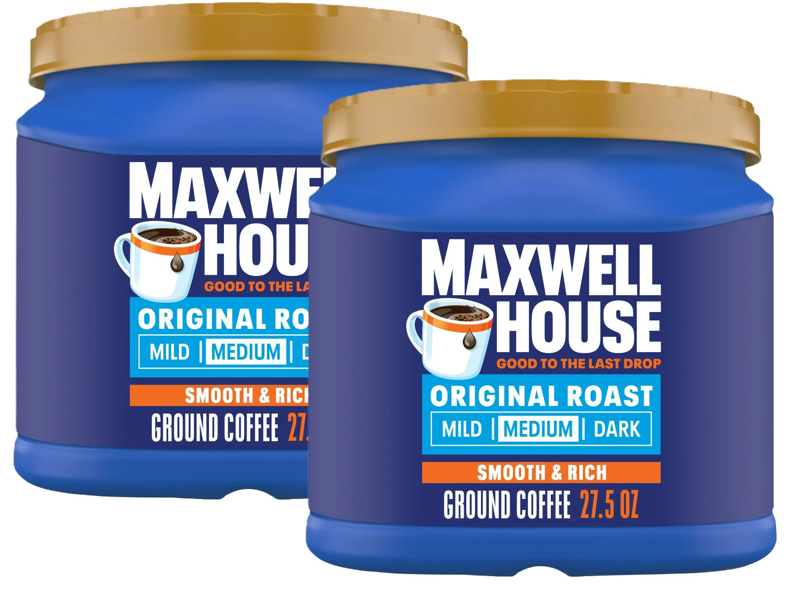 (2 Pack) Maxwell House Original Roast Ground Coffee, 27.5 oz Canister
