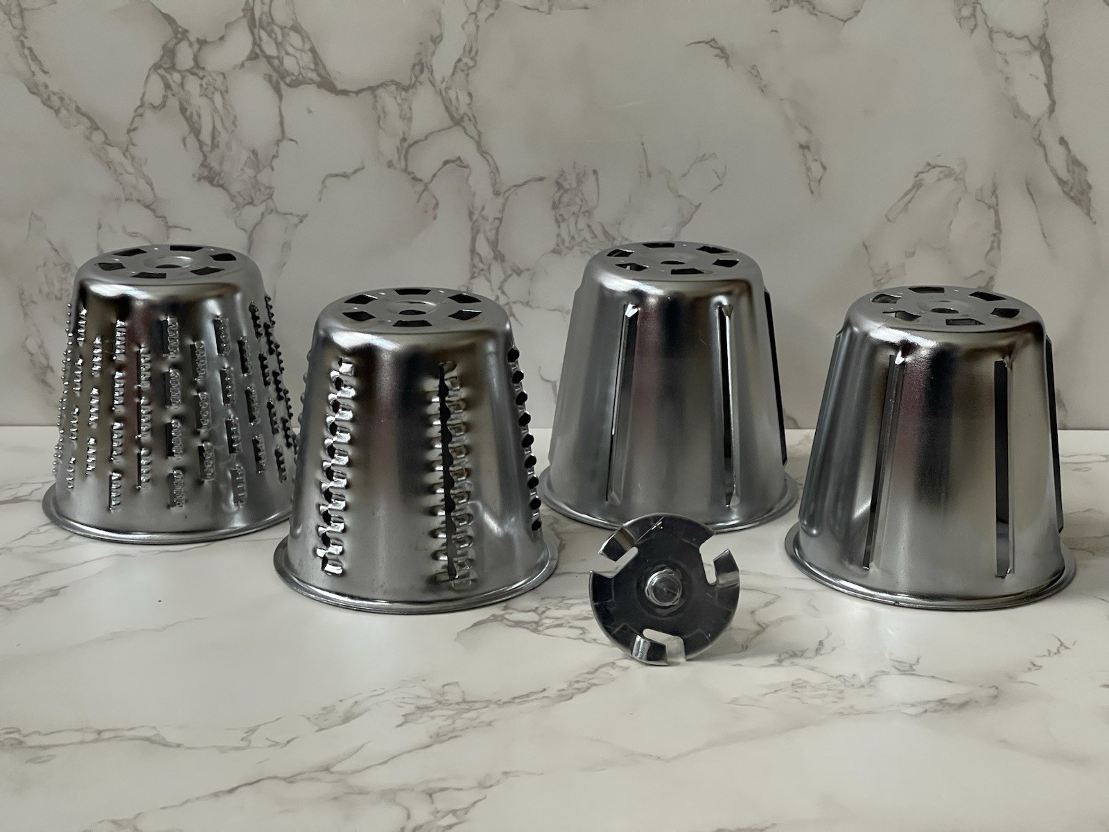 VTG KitchenAid Hobart Lot of 4 RVS Rotor Vegetable Replacement Cones/Shaft VTG KitchenAid Hobart Lot of 4 RVS Rotor Vegetable Replacement Cones/Shaft