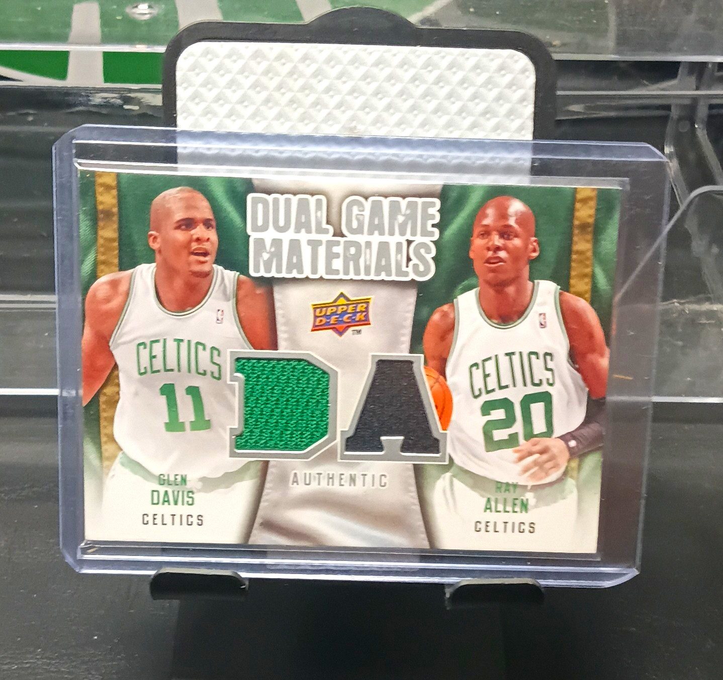 Upper Deck 2009-10 Dual Game Materials Glen Davis Ray Allen Celtics #DG-AD Upper Deck 2009-10 Dual Game Materials Glen Davis Ray Allen Celtics #DG-AD