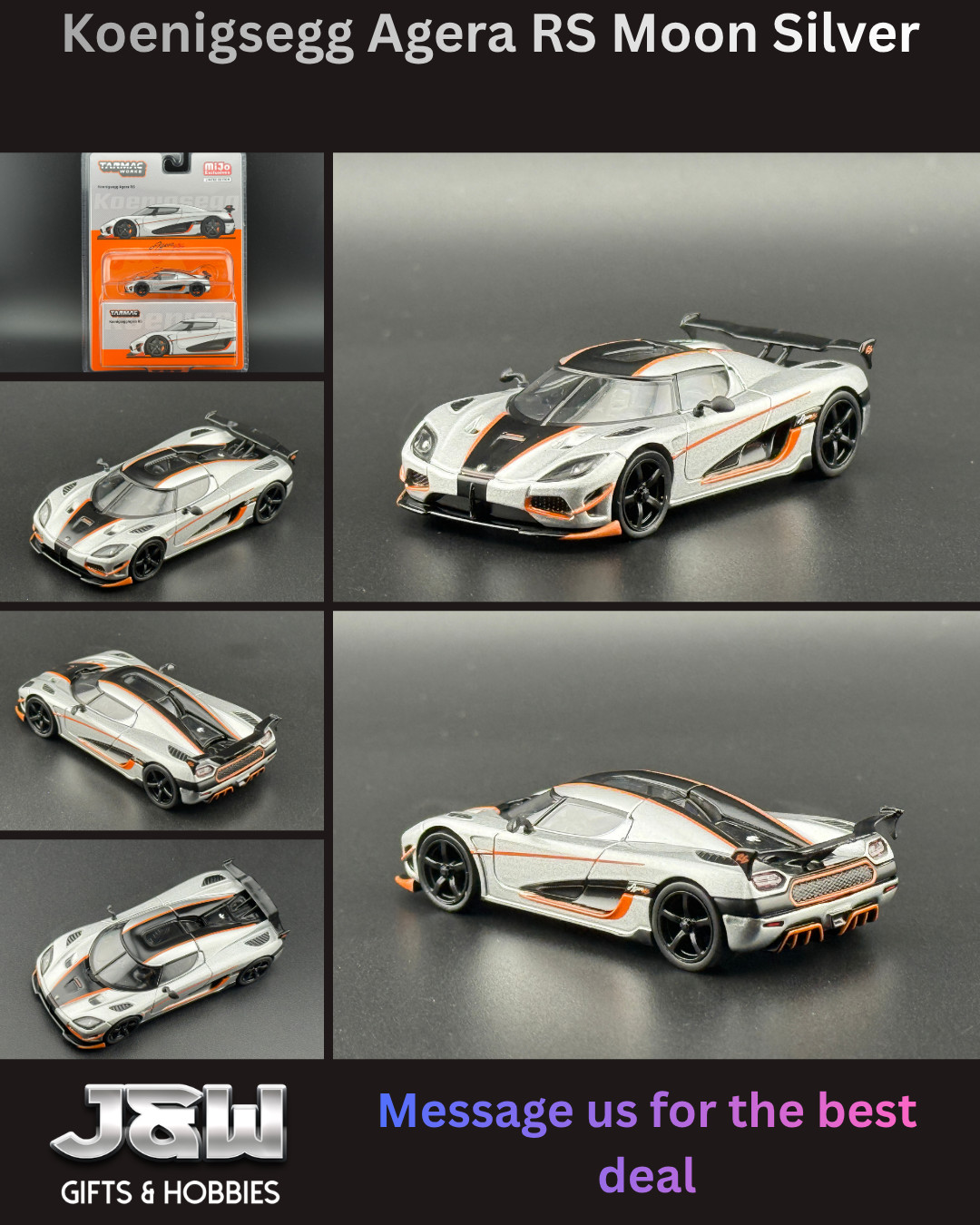 Tarmac Works Koenigsegg Agera RS Moon Silver Global64 1/64