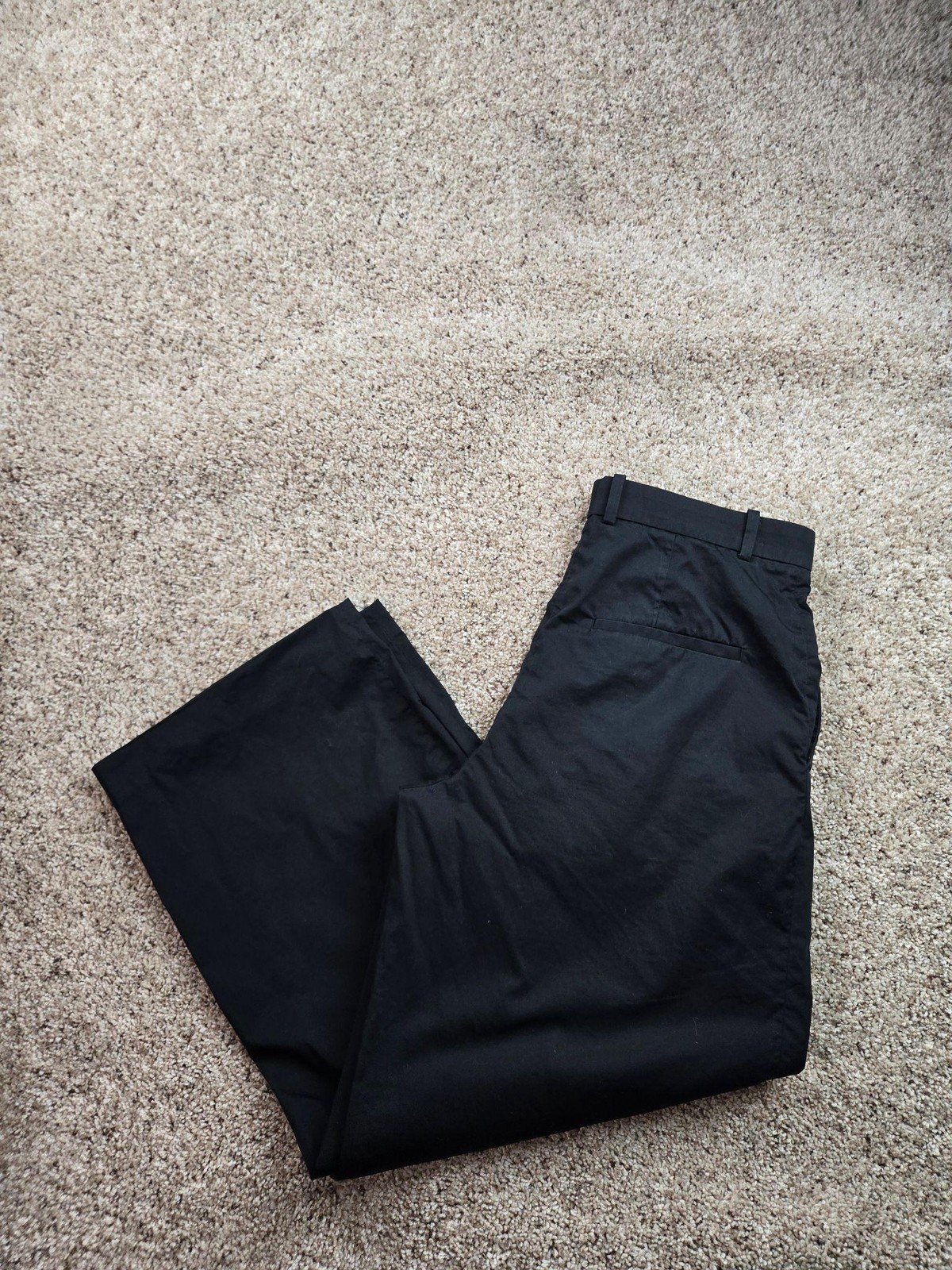 COS Chino Pants Womens 12 Black Wide Leg 100% Cotton Pleated Pockets Relaxed Fit COS Chino Pants Womens 12 Black Wide Leg 100% Cotton Pleated Pockets Relaxed Fit