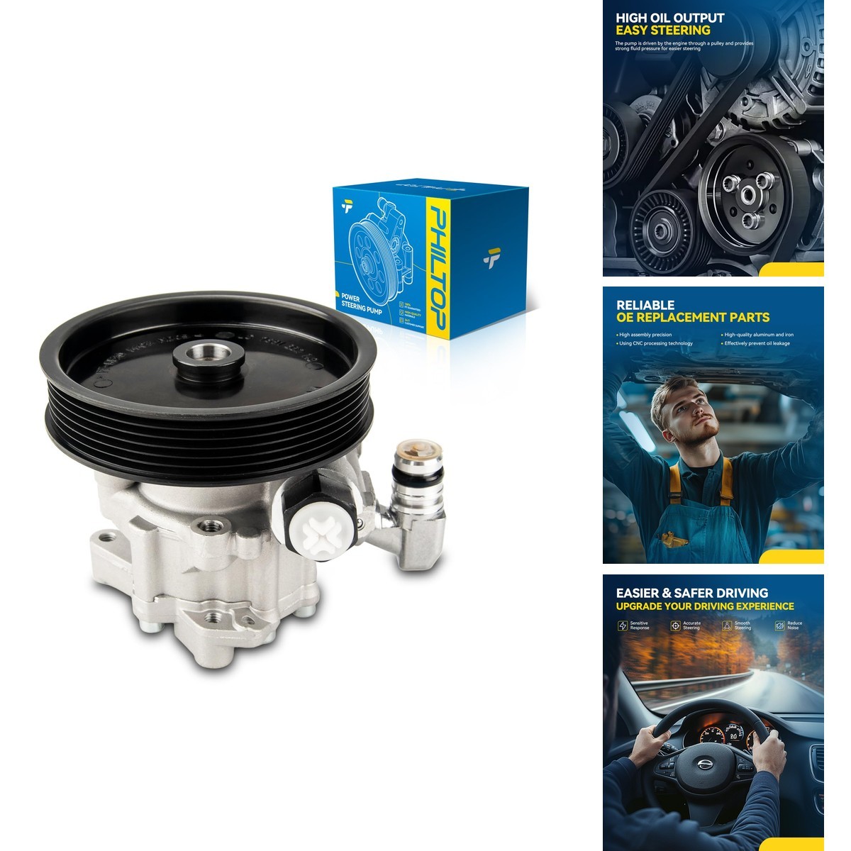 PHILTOP Power Steering Pump Pulley 21-389 For 2008-2010 C300 Automatic PHILTOP Power Steering Pump Pulley 21-389 For 2008-2010 C300 Automatic