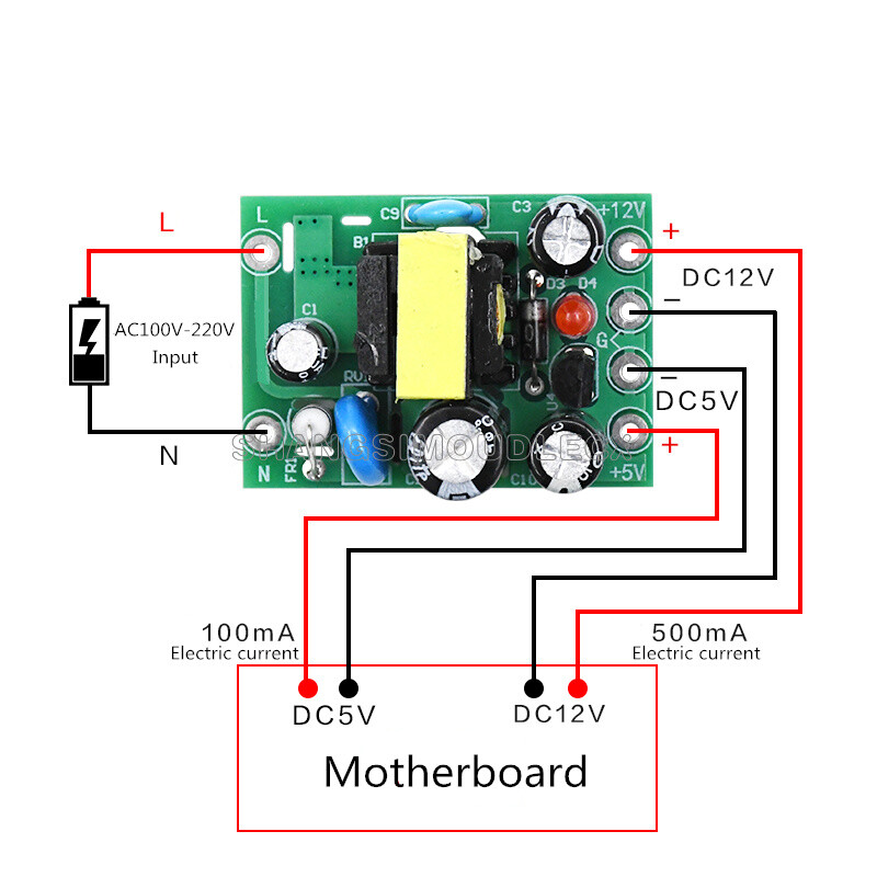 1-10PCS AC-DC Switching Power Supply Module Insulation PCB Board AC 110-220V New