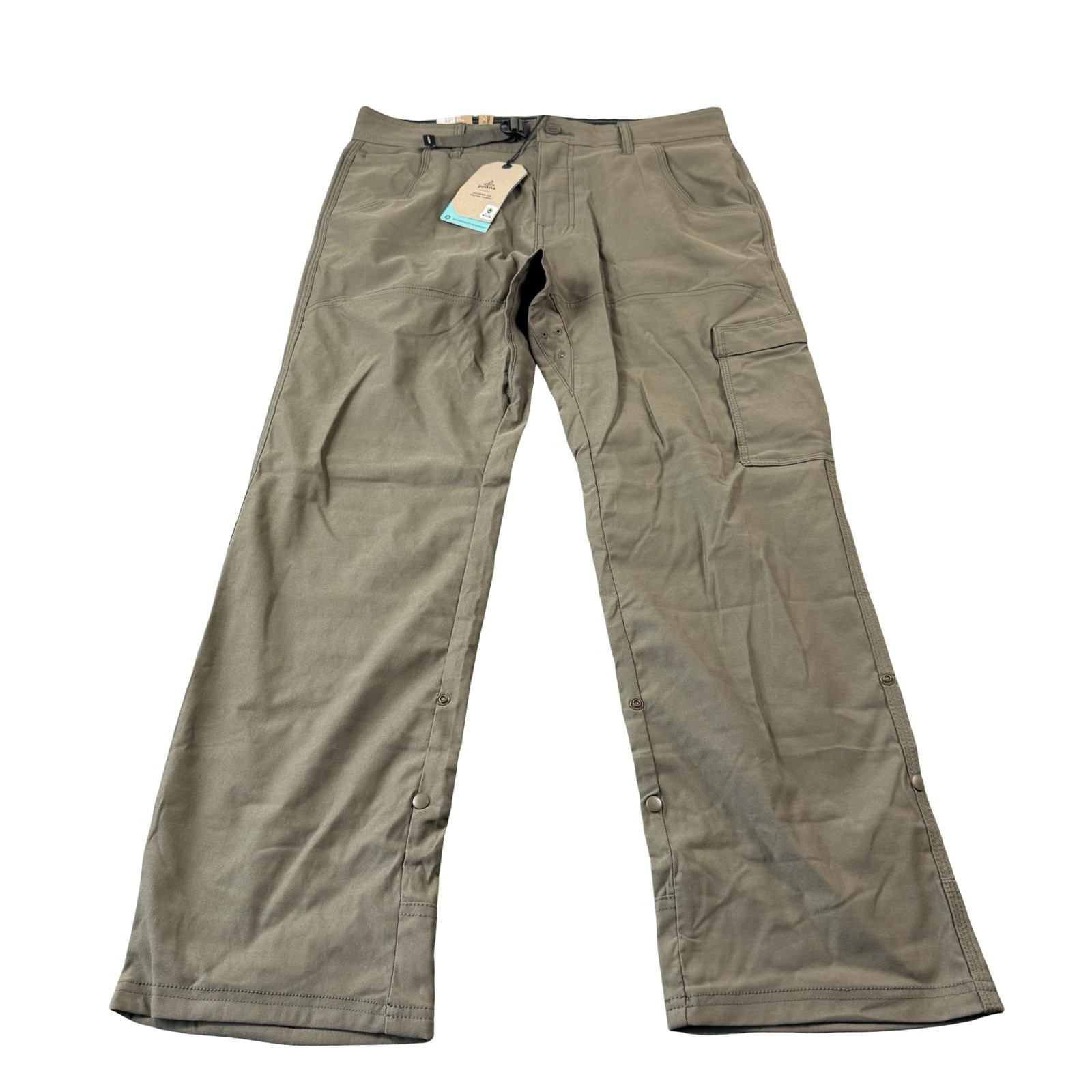 Prana Stretch Zion Pant II Belted Slate Green Hiking Pant 32x30 NWT 1969791