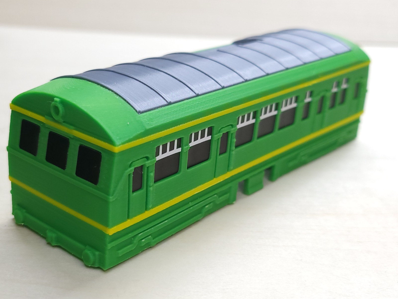 Custom 3D Printed Railcar Shell FDM Green/Yellow Fits TOMY Trackmaster Diesel 10