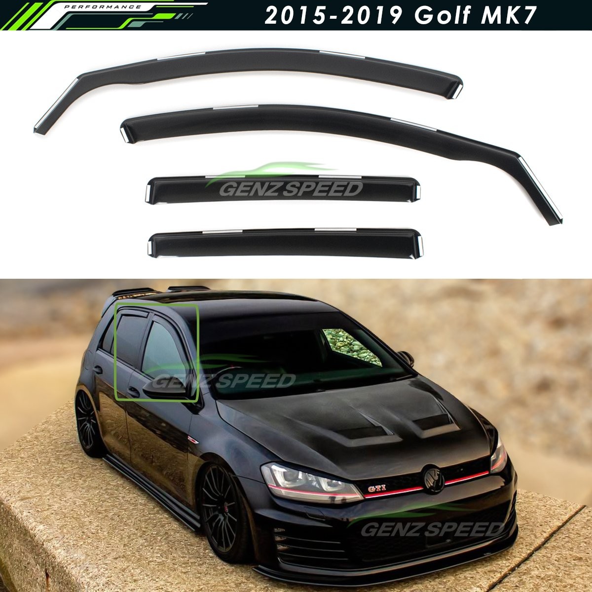 For 2015-2019 Golf 7 MK7 In-Channel Rain Guards Window Visors Wind Deflectors For 2015-2019 Golf 7 MK7 In-Channel Rain Guards Window Visors Wind Deflectors