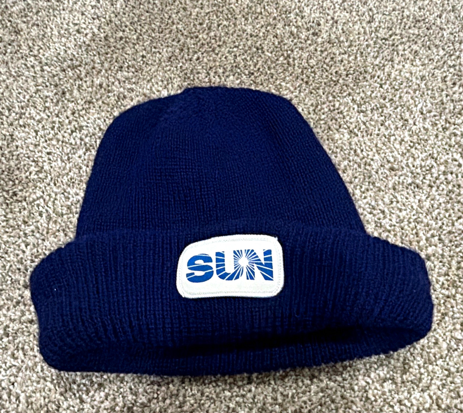 Vintage SUN Starburst Logo Knit Toboggan Beanie Winter Hat 1980s Oil Company Vintage SUN Starburst Logo Knit Toboggan Beanie Winter Hat 1980s Oil Company