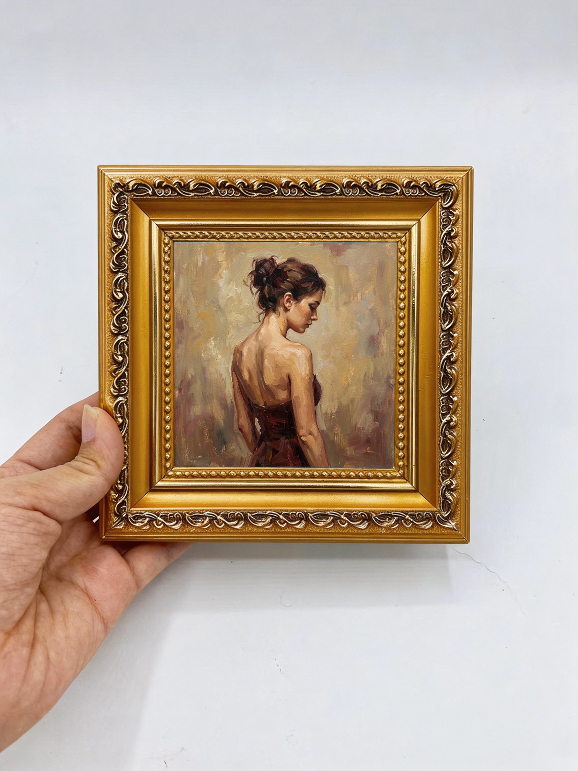 Elegant Woman Art Kitchen Decor Custom Original Oil Painting from photo