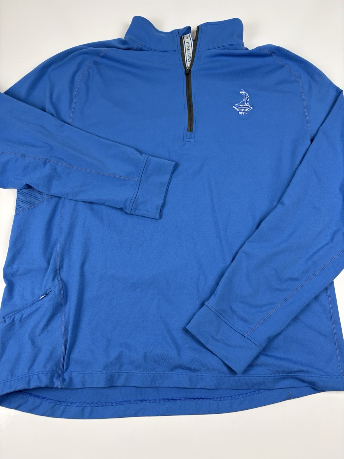 Levelwear Pinehurst 1895 Golf Pullover Mens L Blue 1/4 Zip Performance Jacket