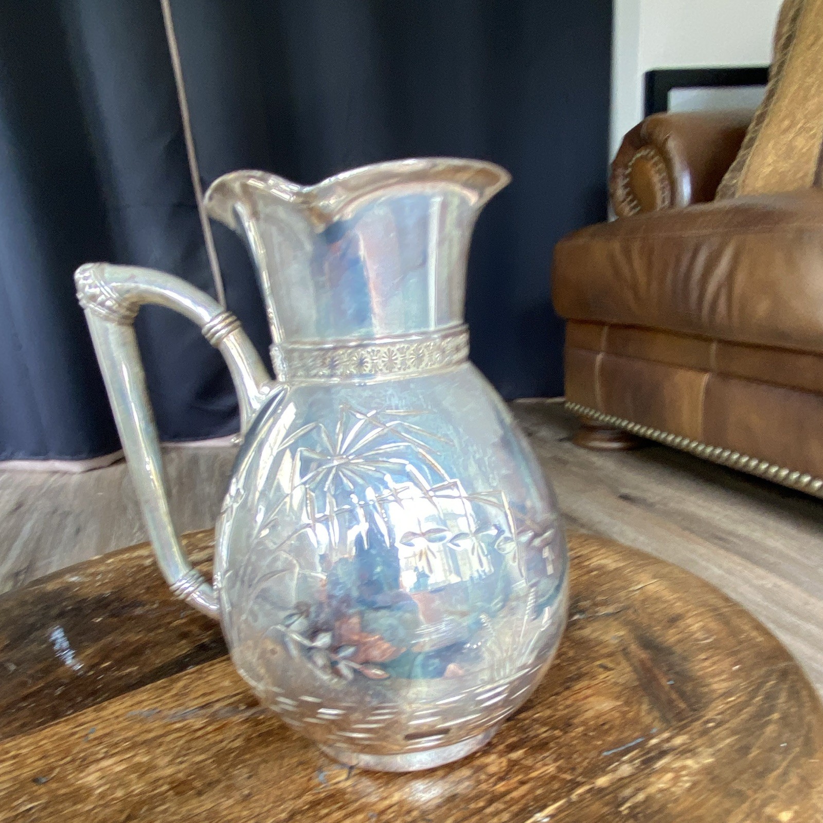 Antique James W. Tufts Boston Quadruple Plate Silver Pitcher #1945 Aesthetic Antique James W. Tufts Boston Quadruple Plate Silver Pitcher #1945 Aesthetic