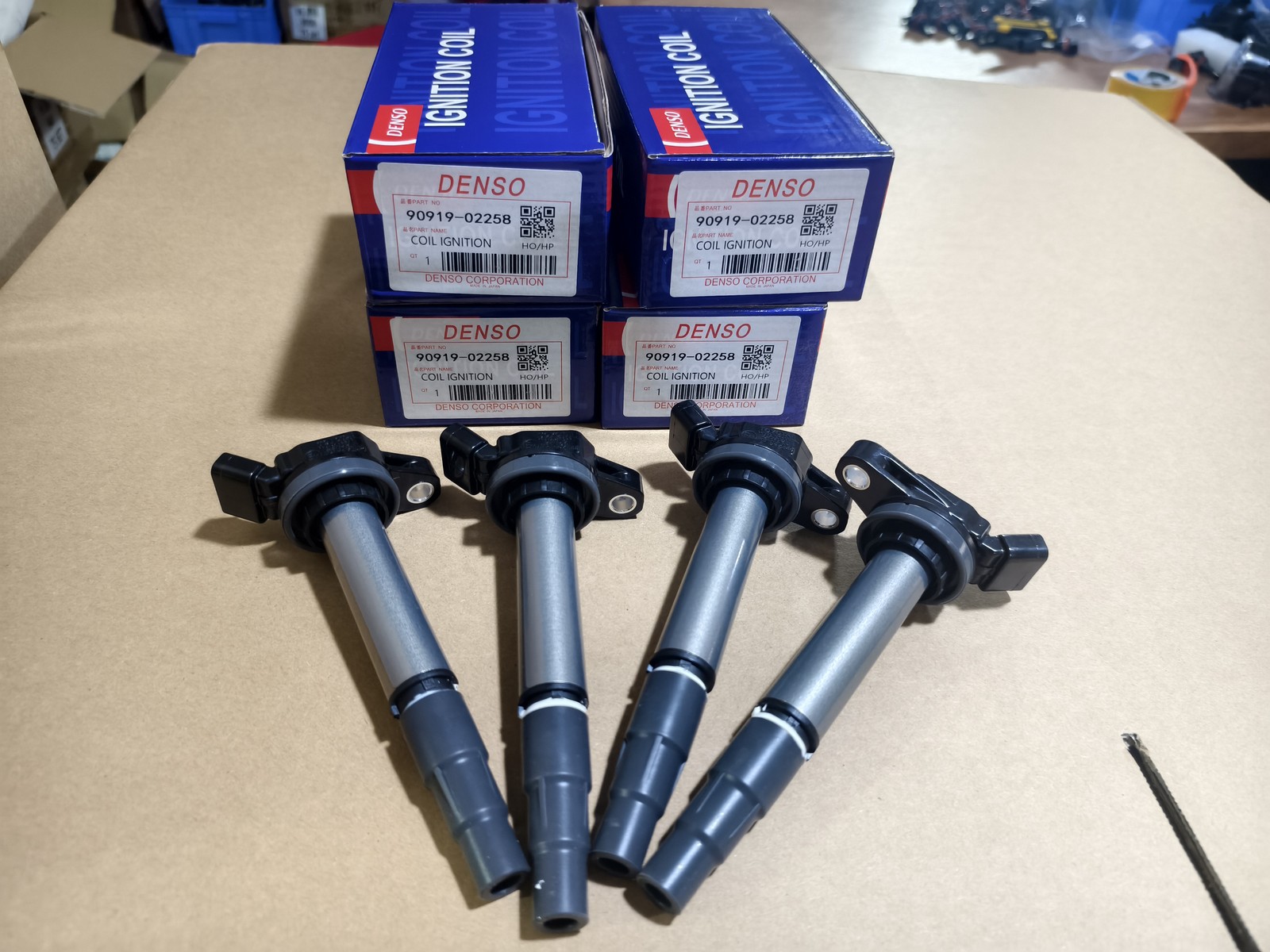 Genuine 4X OEM Denso 90919-02258 Ignition Coils 673-1310 For Corolla 1.8L New