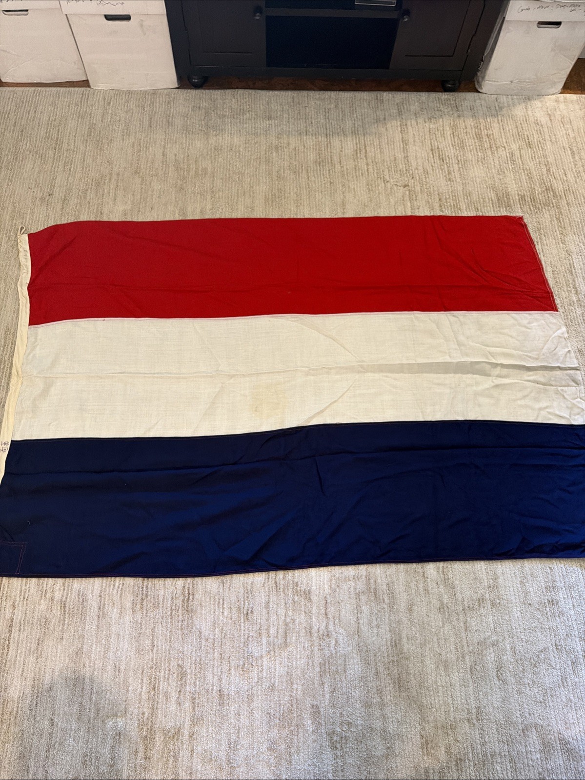 Vintage WWII Dutch Cotton/Linen Flag 1940-1945 Holland Netherlands Original Vintage WWII Dutch Cotton/Linen Flag 1940-1945 Holland Netherlands Original