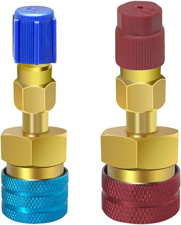 R1234YF R134A Quick Coupler Kit Brass High Low Side Adapter for Car AC Recharge