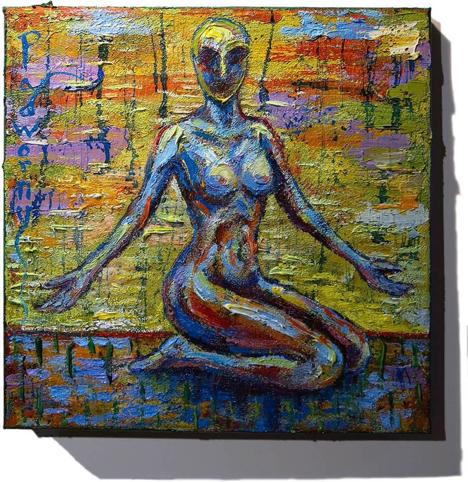 Original Oil Painting of Female Woman Robot Alien spiritual religious Modern \'26