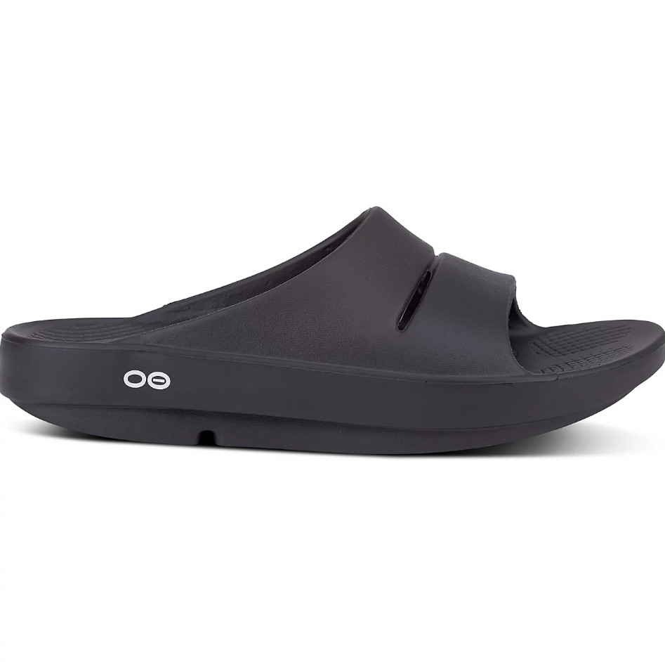 OOFOS Adults' OOahh Recovery Sport Slides Black NEW OOFOS Adults' OOahh Recovery Sport Slides Black NEW