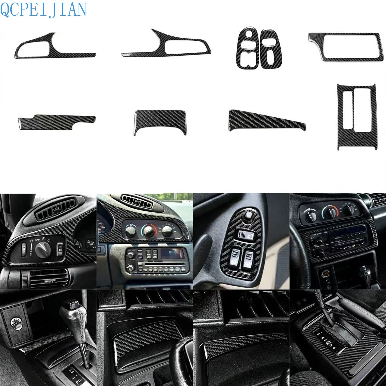 9Pcs Chevrolet Camaro custom real carbon fibre full interior dashboard kit 93-96 9Pcs Chevrolet Camaro custom real carbon fibre full interior dashboard kit 93-96
