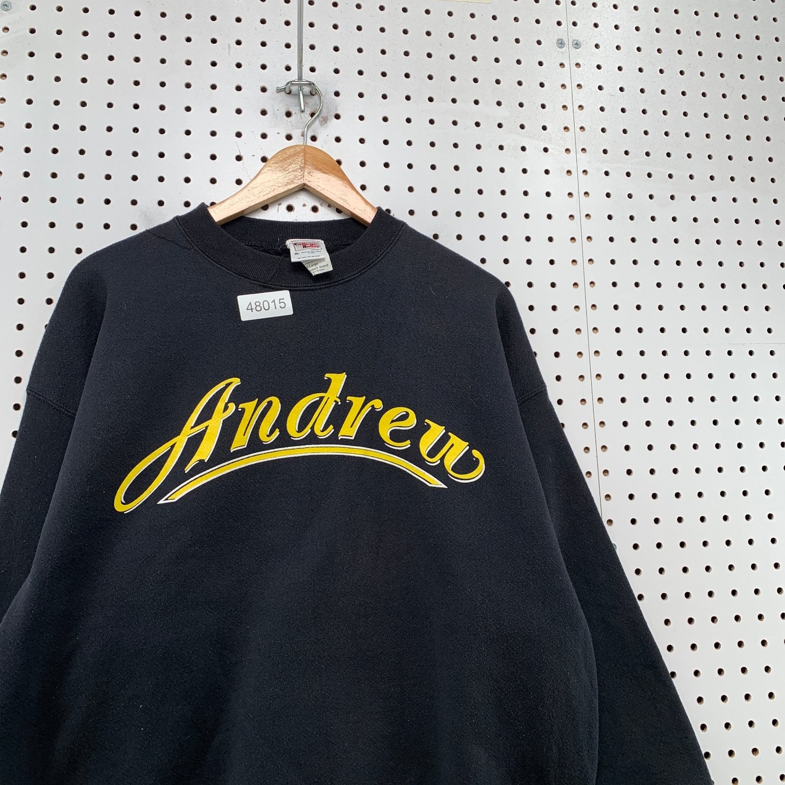 Vintage Andrew College Sweatshirt Mens XL Black Crewneck Fleece Made USA
