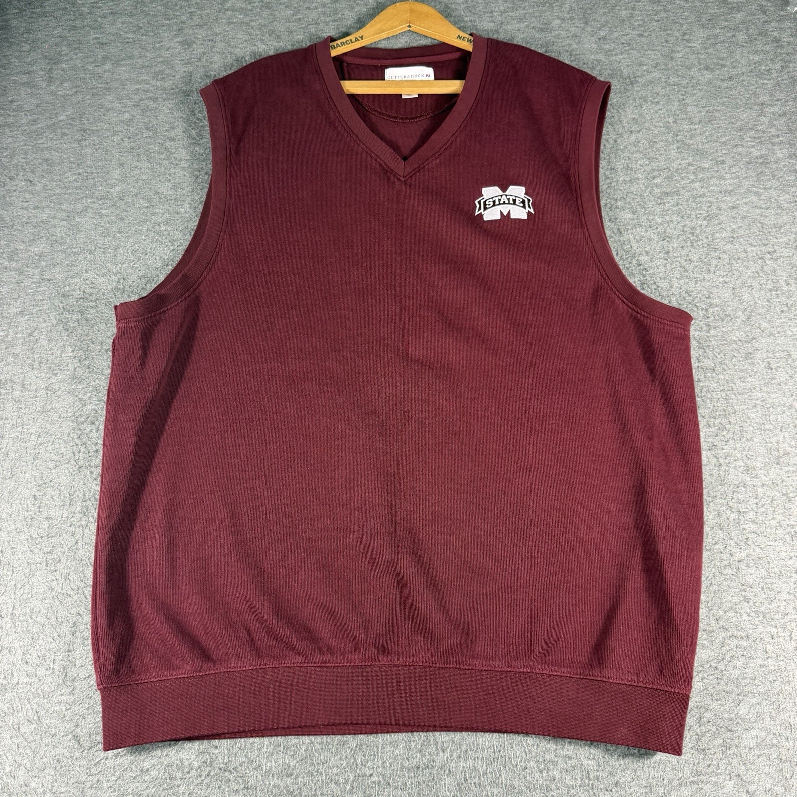 Mississippi State Bulldogs Ribbed Vest XL Cotton Sweater Football Cutter & Buck Mississippi State Bulldogs Ribbed Vest XL Cotton Sweater Football Cutter & Buck