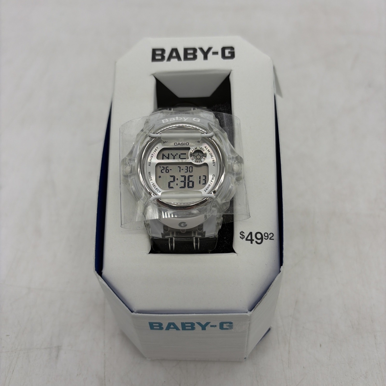 Genuine New Old Stock Casio Baby-G Shock Watch BG-169R-7BMTN Clear White Sport Genuine New Old Stock Casio Baby-G Shock Watch BG-169R-7BMTN Clear White Sport
