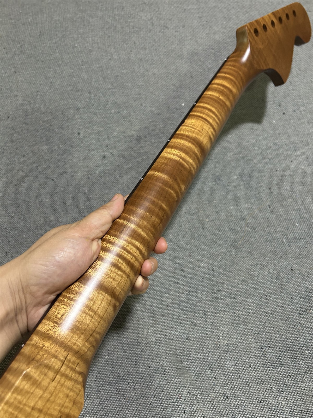 Reverse Big Head22fret satin roasted Flame maple Electric guitar Neck part