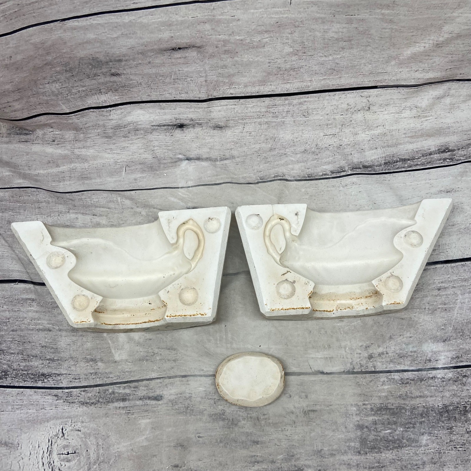 Vintage B-B Mold Ceramic Slip Casting Plaster Mold Gravy Boat Sauce Server #298