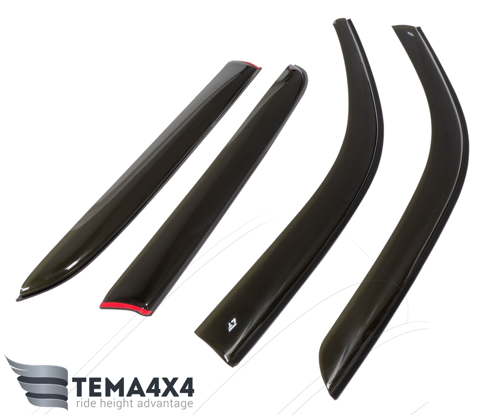 Tape-on Windows Visors Deflector Sun Rain Guard for Subaru Baja 2002-2006