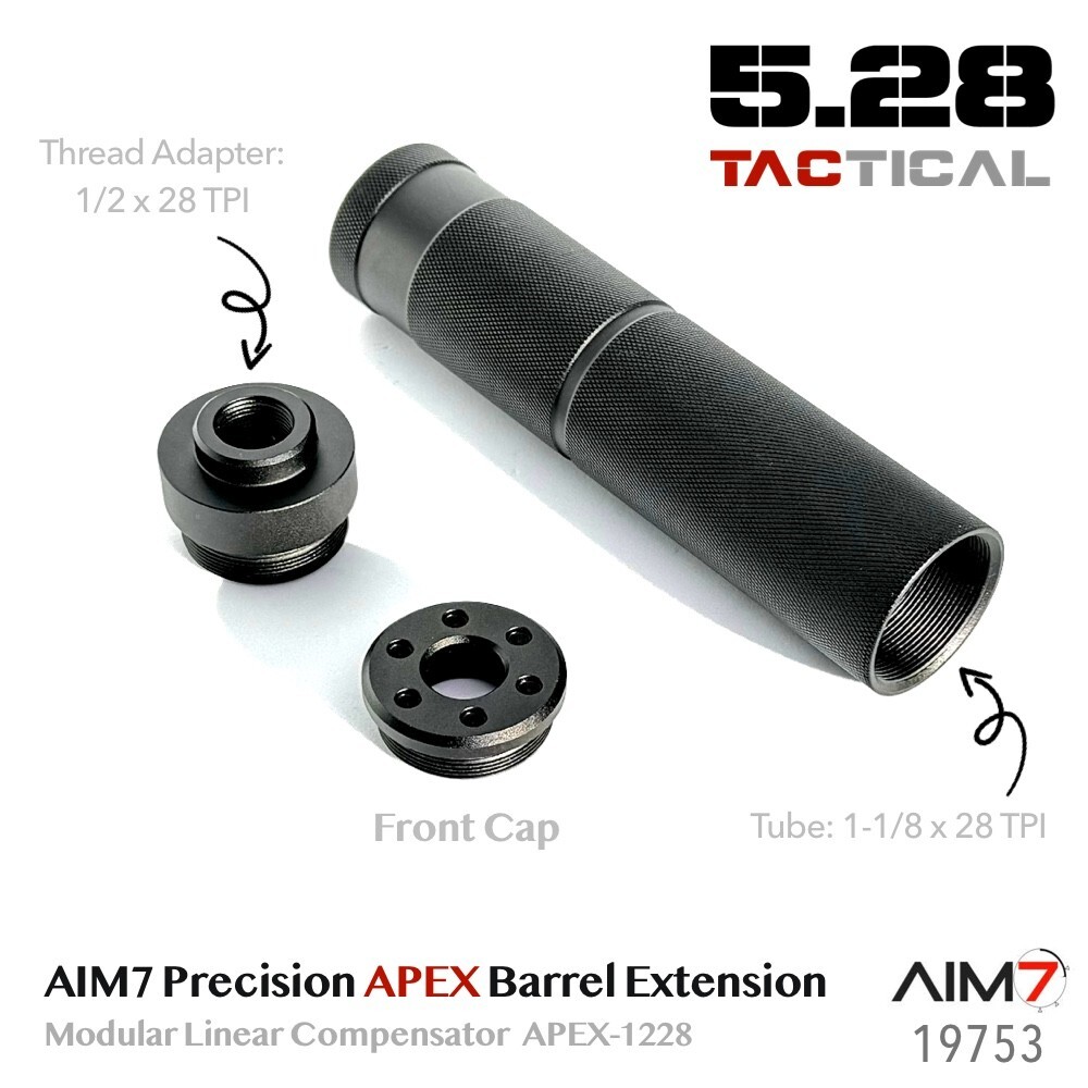 AIM7 APEX-1228 Modular Linear Compensator 1/2x28 .223 5.56 Muzzle Brake Aluminum