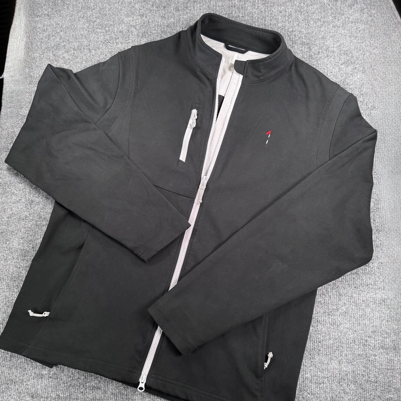 Johnnie-O “The Face” Wind Suede Performance Jacket Black Gorpcore Luxury Golf Johnnie-O “The Face” Wind Suede Performance Jacket Black Gorpcore Luxury Golf